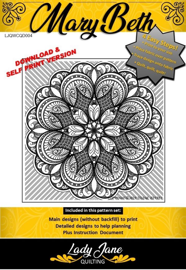 WHOLE CLOTH QUILT DESIGN - MARY BETH